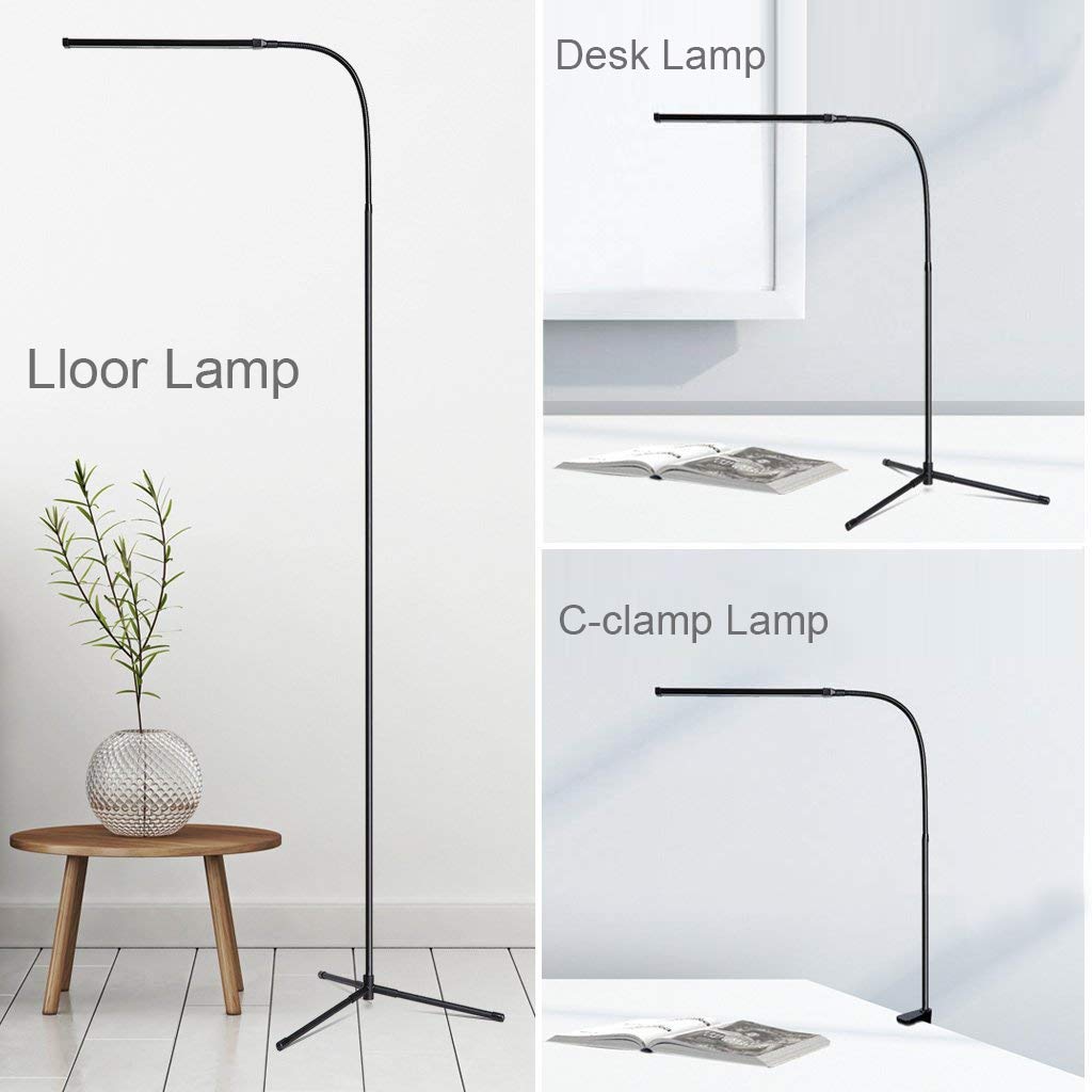 360° Flexible Gooseneck LED Floor Lamp - Adjustable Brightness Dimmable Reading & Desk Light for Living Room, Office, Study - Modern Task Lighting with Sturdy Tripod Base (Perfect for Reading, Working, and Home Decor)
