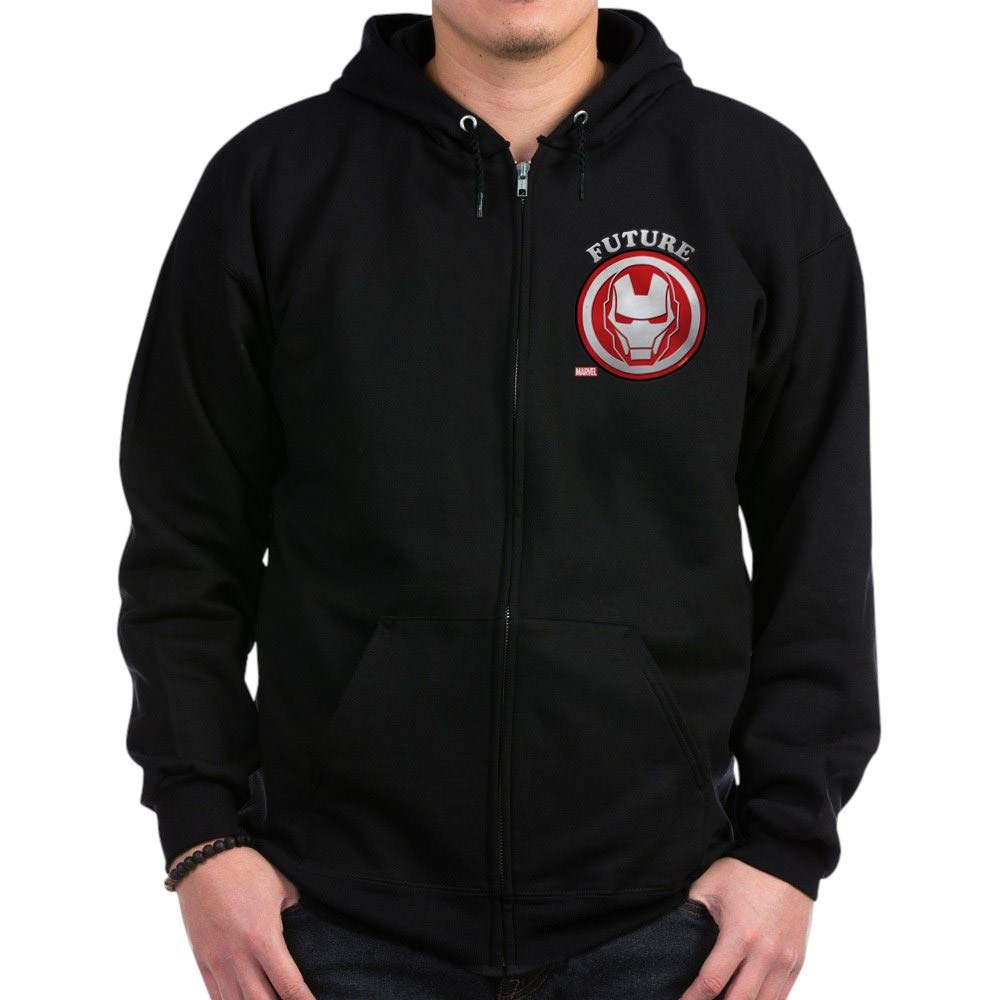 Iron Man Future Zip Hoodie for Men - Marvel Superhero Dark Pullover with Front Pockets | Perfect for Cosplay, Comic Con & Casual Wear