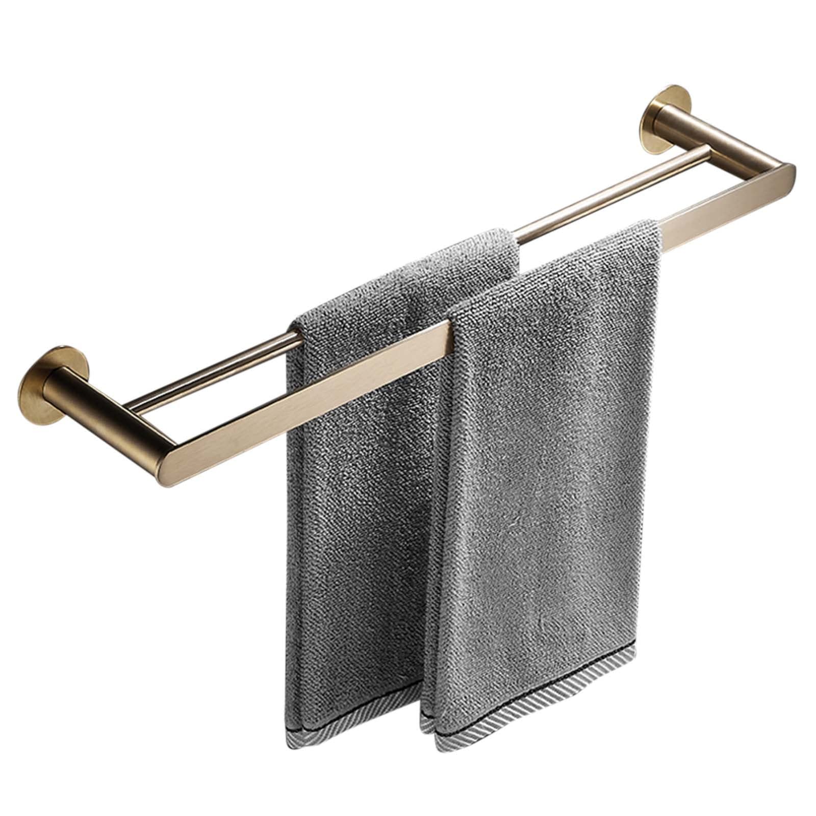 Stainless Steel Self-Adhesive Towel Bar - 40cm Rustproof Wall Mounted Towel Rack for Bathroom, Restroom & Toilet - Golden Finish - Perfect for Small Spaces & Modern Home Decor