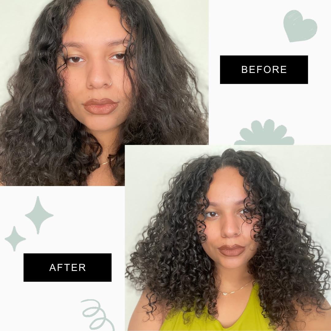 Wash N Go 2-in-1 Curly Hair Shampoo & Conditioner - Sulfate Free, Paraben Free, 8 fl oz - Hydrating & Detangling for Natural Curls (Perfect for Daily Wash & Go Routine)