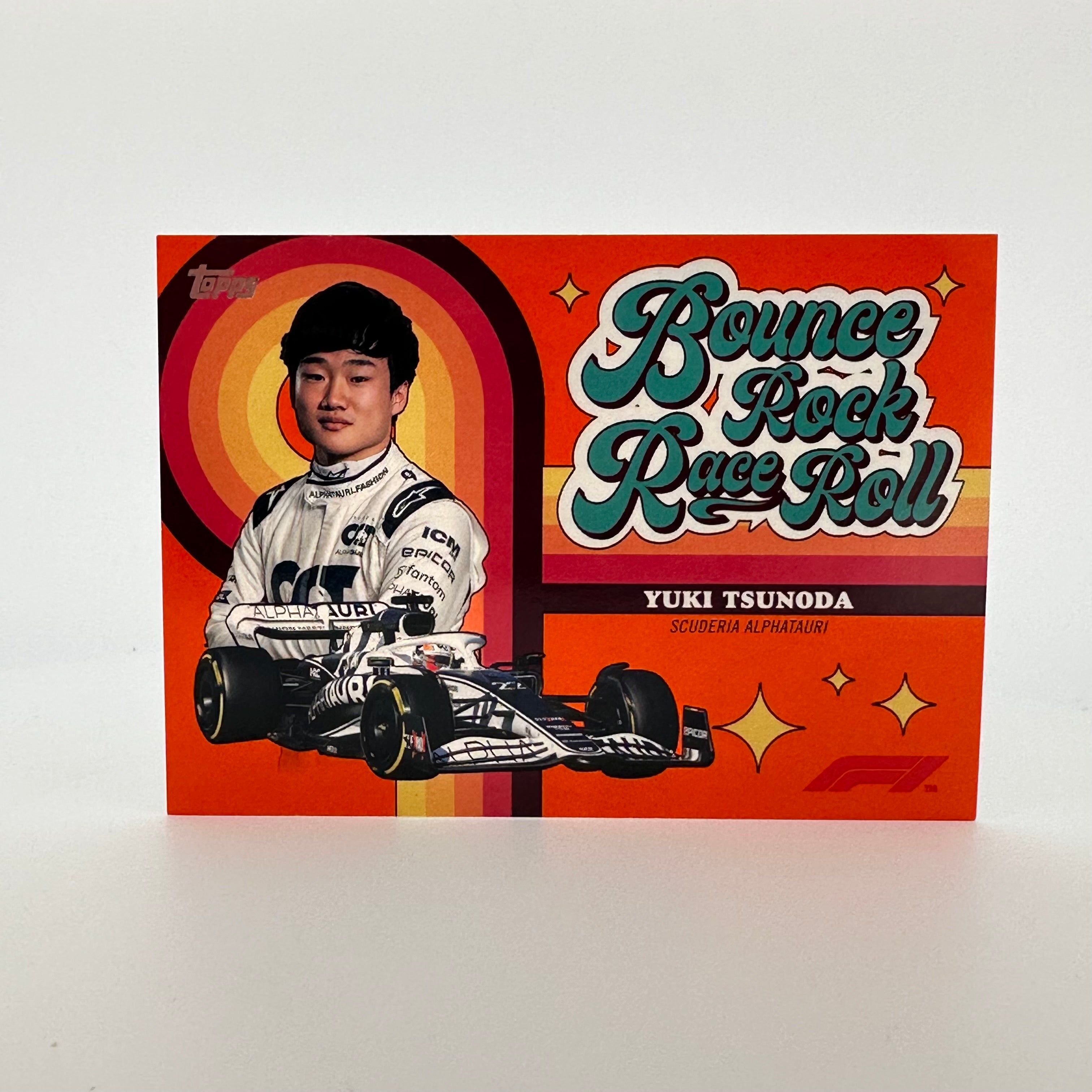 2022 Topps Formula 1 Yuki Tsunoda Orange Bounce Rock Race Roll Trading Card - Perfect for F1 Collectors and Racing Fans Display