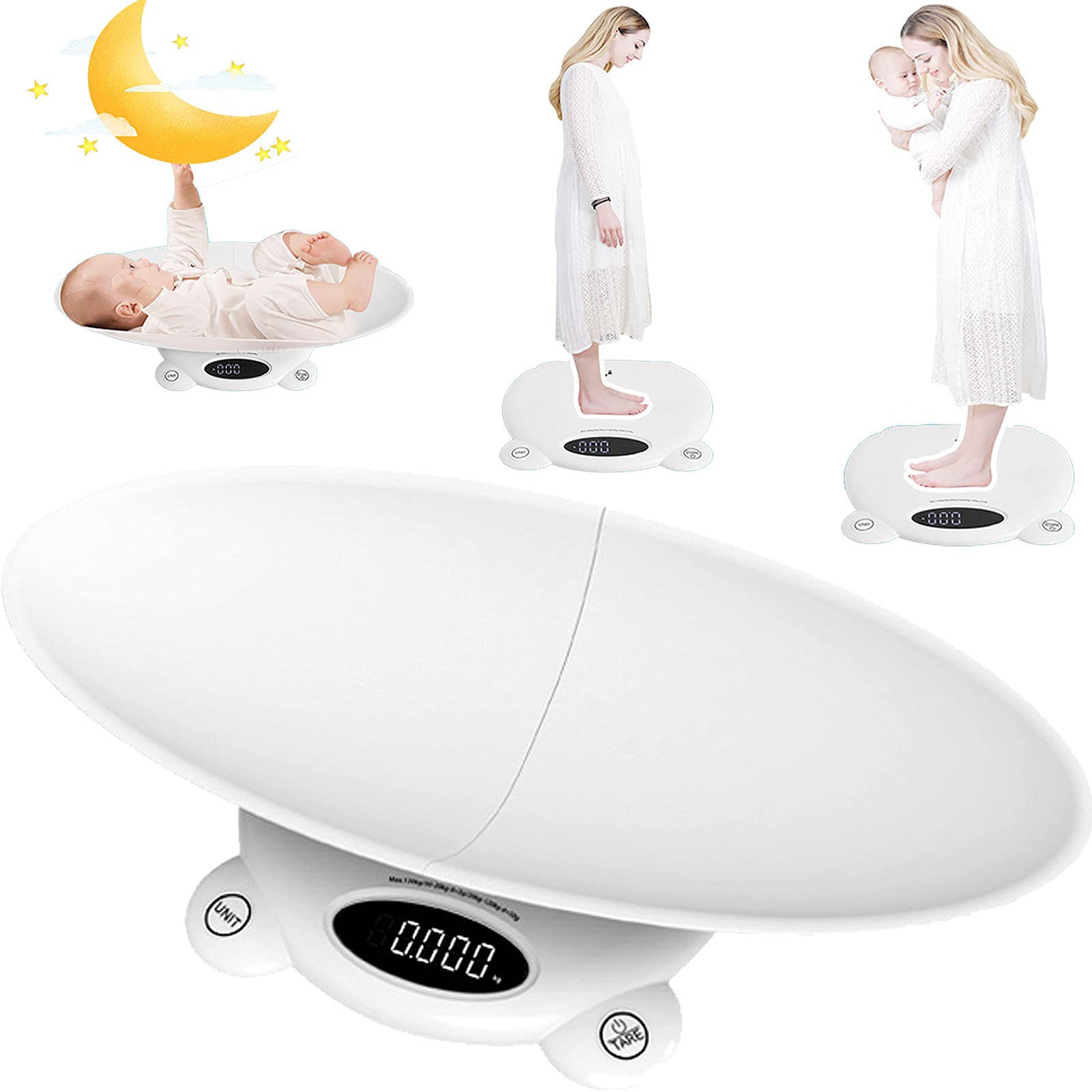 Digital Pet & Baby Scale - Accurate Weight Measurement up to 264Lbs with LCD Blue Backlight | Includes 3 AAA Batteries | Perfect for Toddlers, Puppies, Cats, Dogs & Adults | Ideal for Home Use, Veterinary Clinics, and Pet Grooming