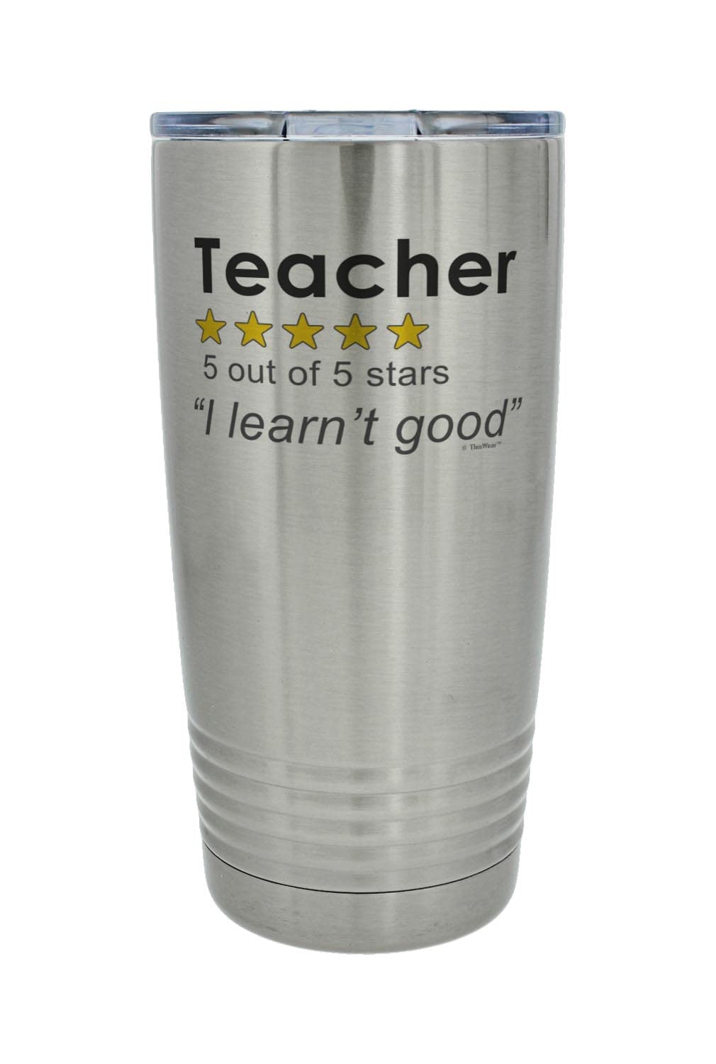 20oz Stainless Steel Insulated Travel Mug with Lid - Perfect Teacher Gift for Men, 5-Star Rated 'I Learn't Good' Design - Ideal for Coffee, Tea & On-the-Go Hydration