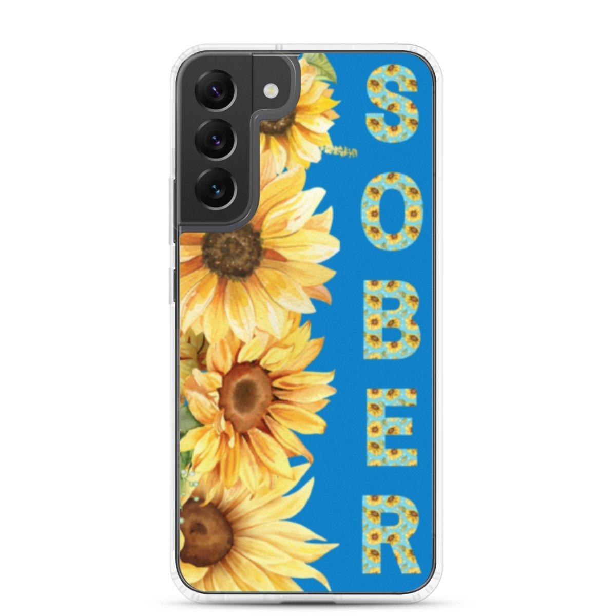 SOBER Sunflower Samsung Phone Case - Elegant Chinoiserie Floral Design Clear Protective Cover for Galaxy S21/S22/S23 - Perfect for Daily Use & Gift Giving