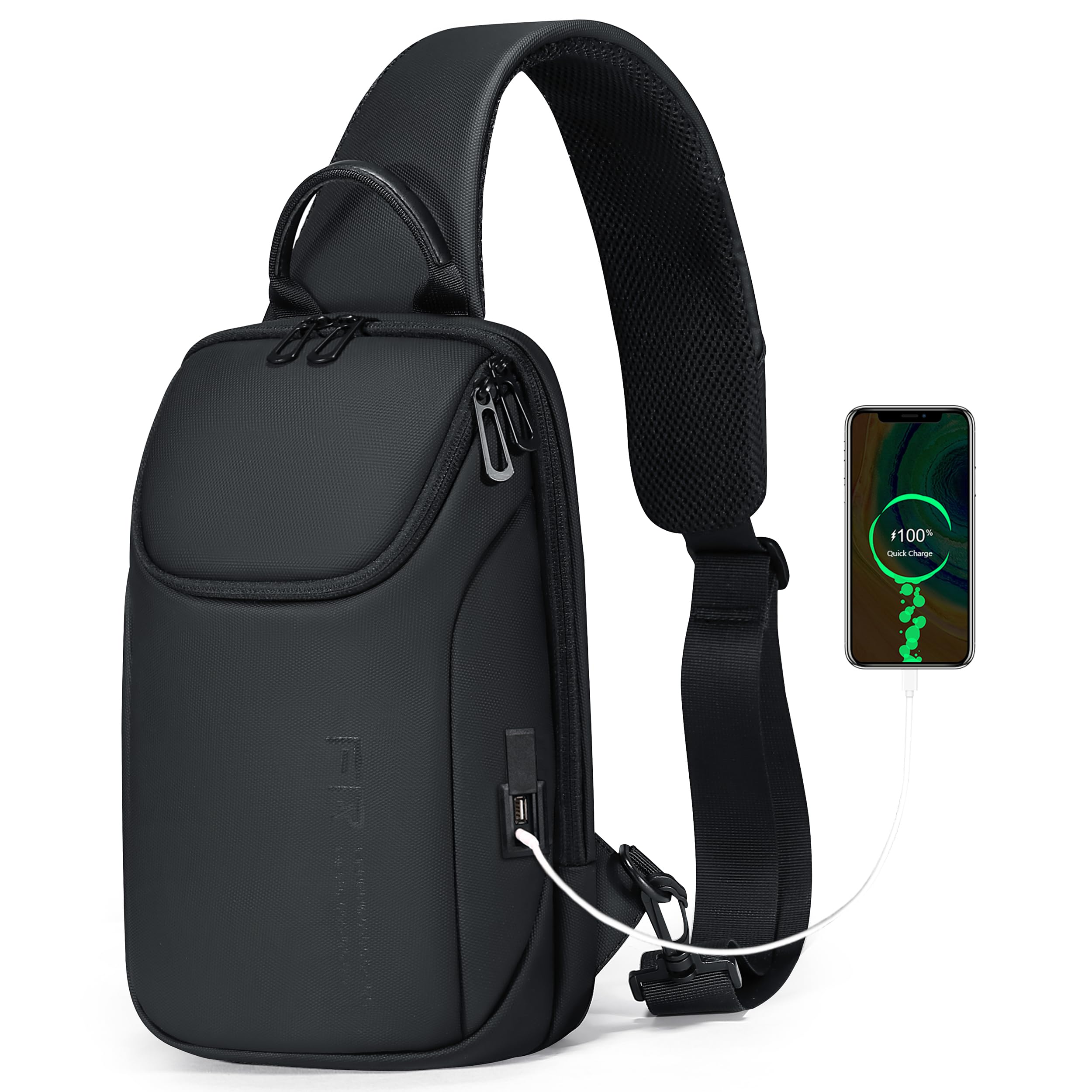 Waterproof Anti-Theft Sling Bag for Men & Women - Lightweight Crossbody Shoulder Chest Bag with USB Port - Perfect for Travel, Hiking, Commuting & Everyday Use