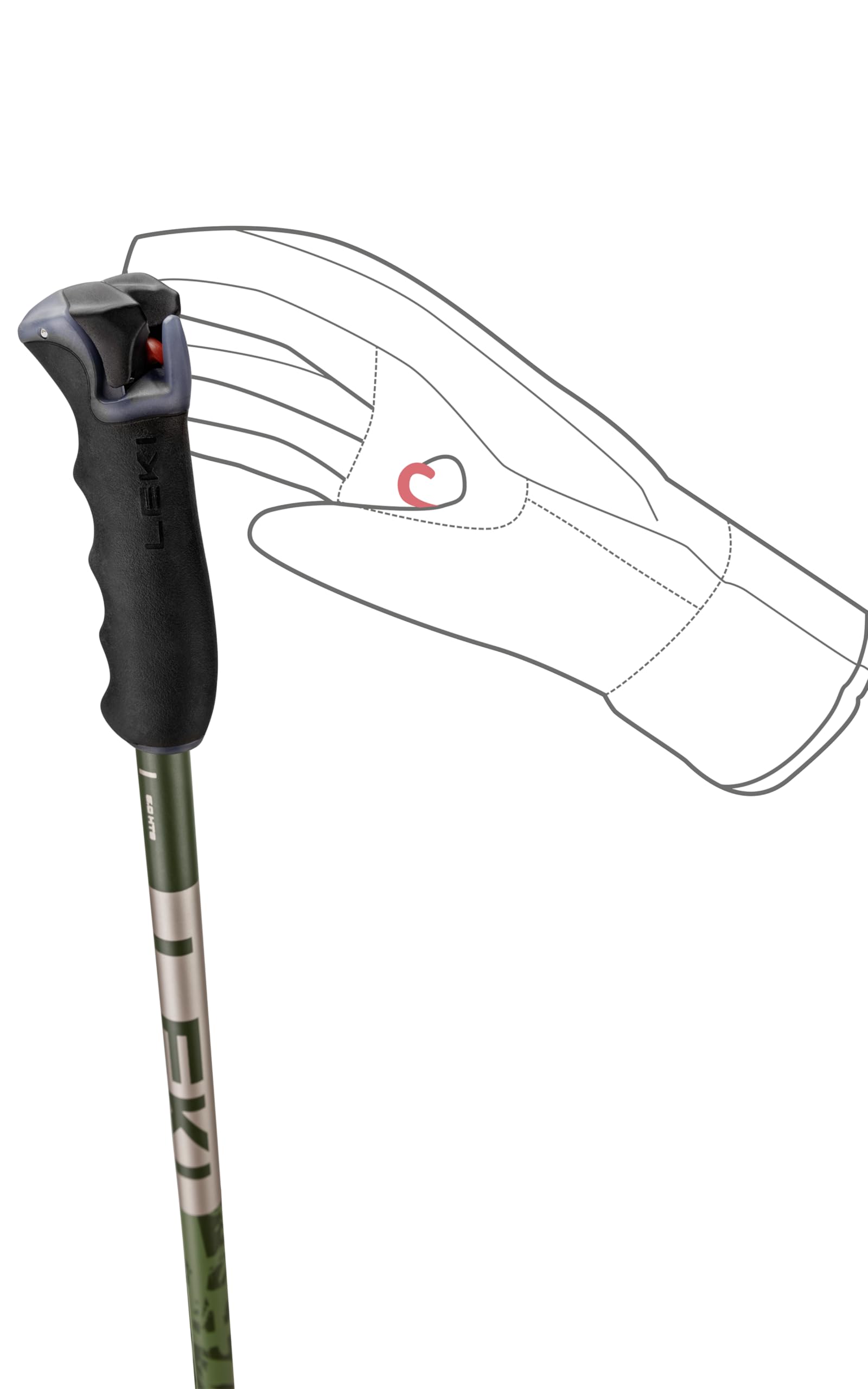 LEKI Detect S Lightweight Aluminum Ski Poles for Downhill Skiing - Perfect for Alpine Skiing, Backcountry & Resort Use