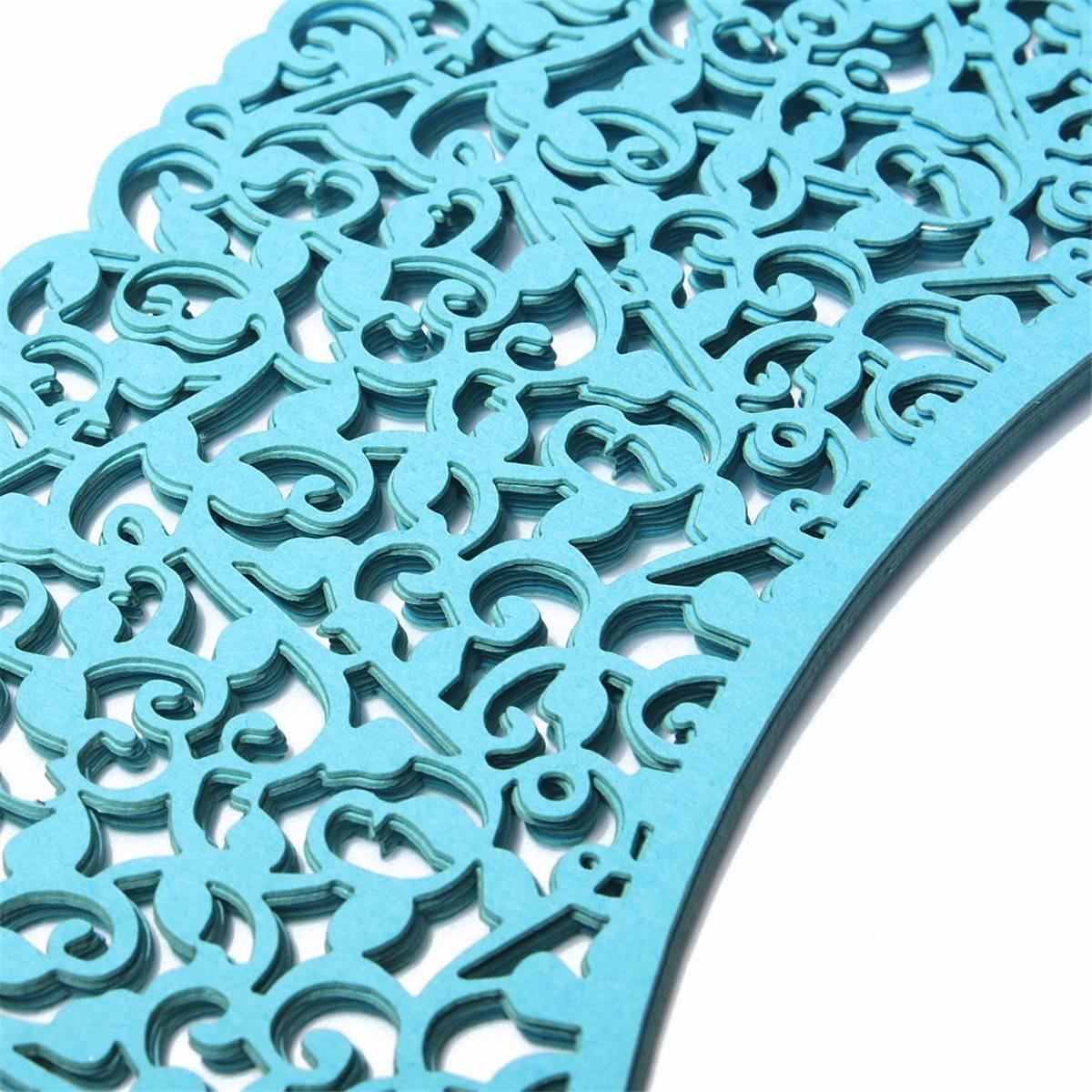 60-Pack Filigree Little Vine Lace Laser Cut Cupcake Wrappers - Premium Baking Cup Liners & Muffin Cases for Wedding, Birthday Party Decorations (Blue) - Perfect for DIY Desserts, Tea Parties & Special Occasions
