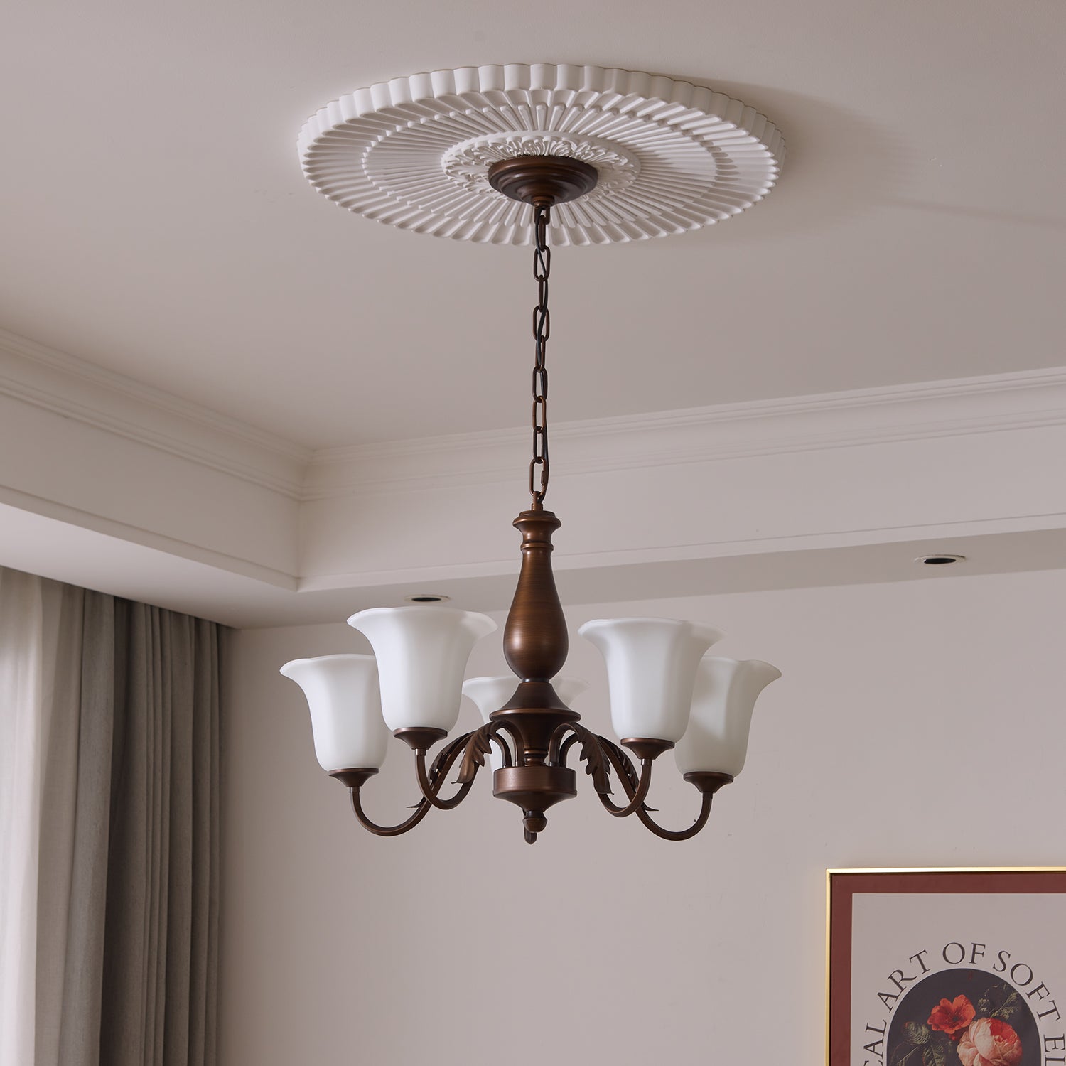 Aurelia Fleur Crystal Chandelier - Elegant Floral Ceiling Light Fixture for Dining Room, Living Room & Bedroom | Perfect for Home Decor & Wedding Venues