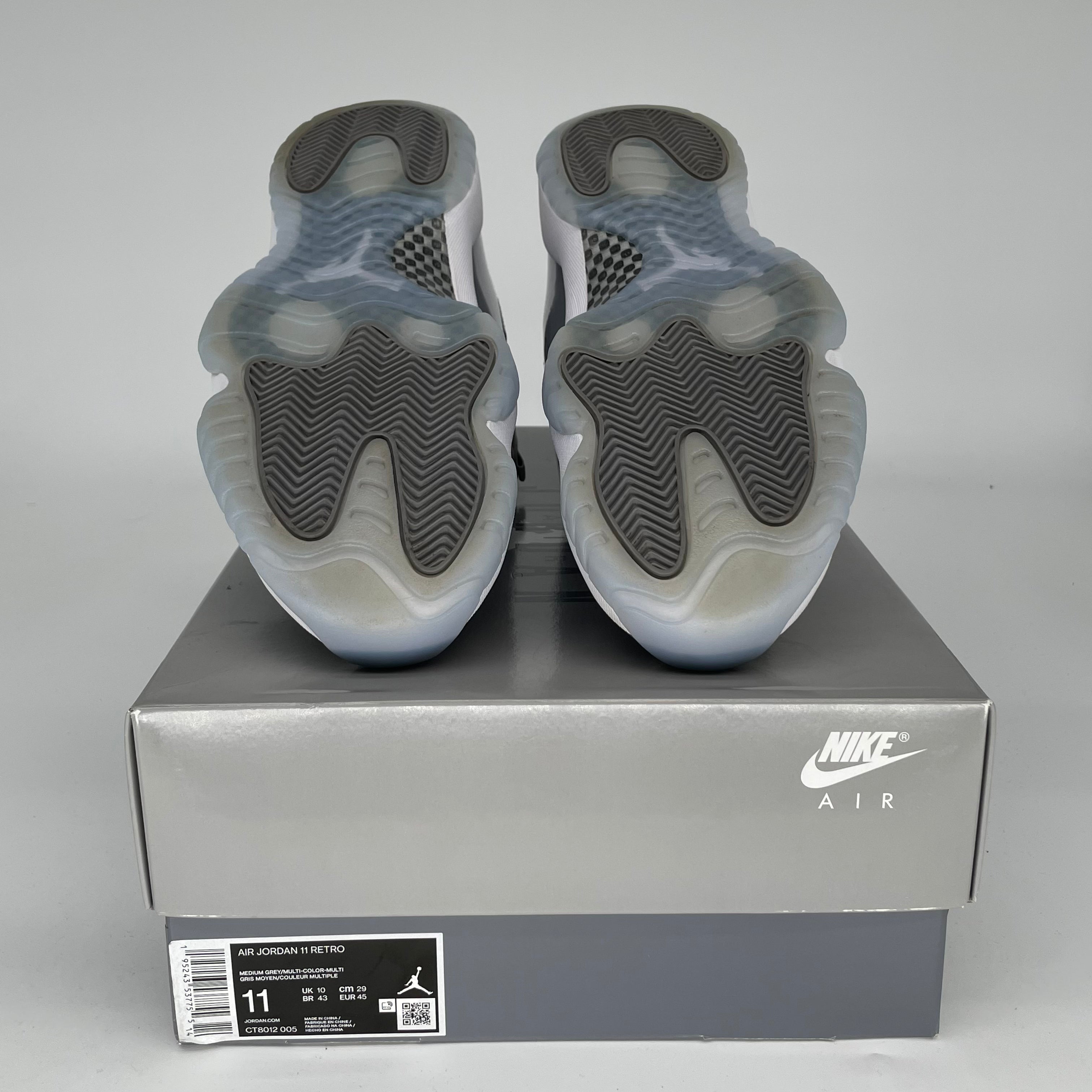 AIR JORDAN 11 COOL GREY Men's Basketball Shoes Size 11 - CT8012-005 | Retro Sneakers for Casual Wear & Street Fashion