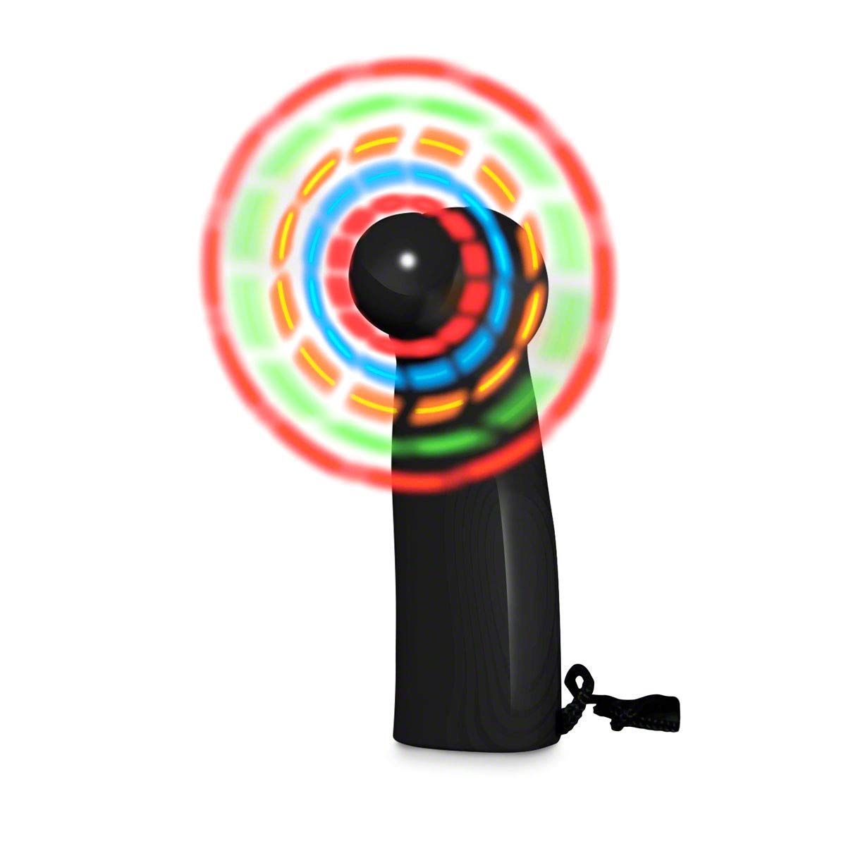 Portable LED Mini Handheld Fan with Black Handle - USB Rechargeable Personal Cooling Fan for Outdoor, Travel, Office & Home Use