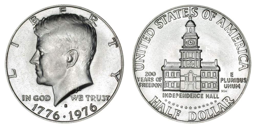 1976 S 40% Silver Bicentennial Kennedy Half Dollar Uncirculated - US Mint Coin Collection, Rare Silver Coin for Collectors & Investors | Perfect for Coin Shows, Gift Giving & Historical Display