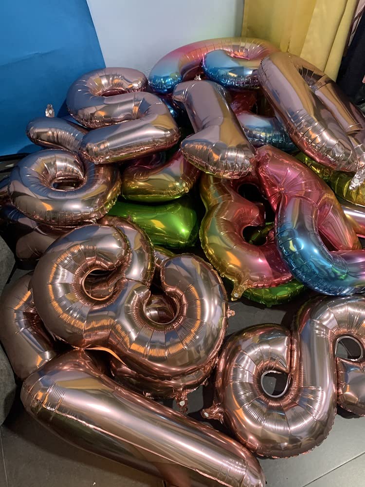 32 Inch Rose Gold Number 6 Foil Balloon - Large Metallic Birthday Party Decorations for Anniversary, Graduation, Baby Shower & Wedding Celebrations - Perfect for Photo Backdrops & Event Styling