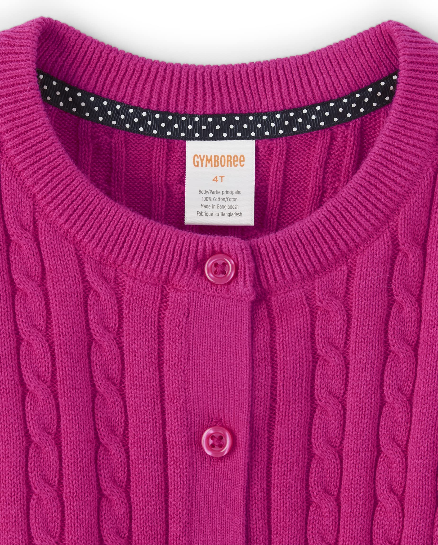 Gymboree Girls & Toddler Long Sleeve Cable Knit Cardigan Sweater - Soft Winter Pullover for School, Playdates & Family Photos | Baby Girl Cozy Knitwear