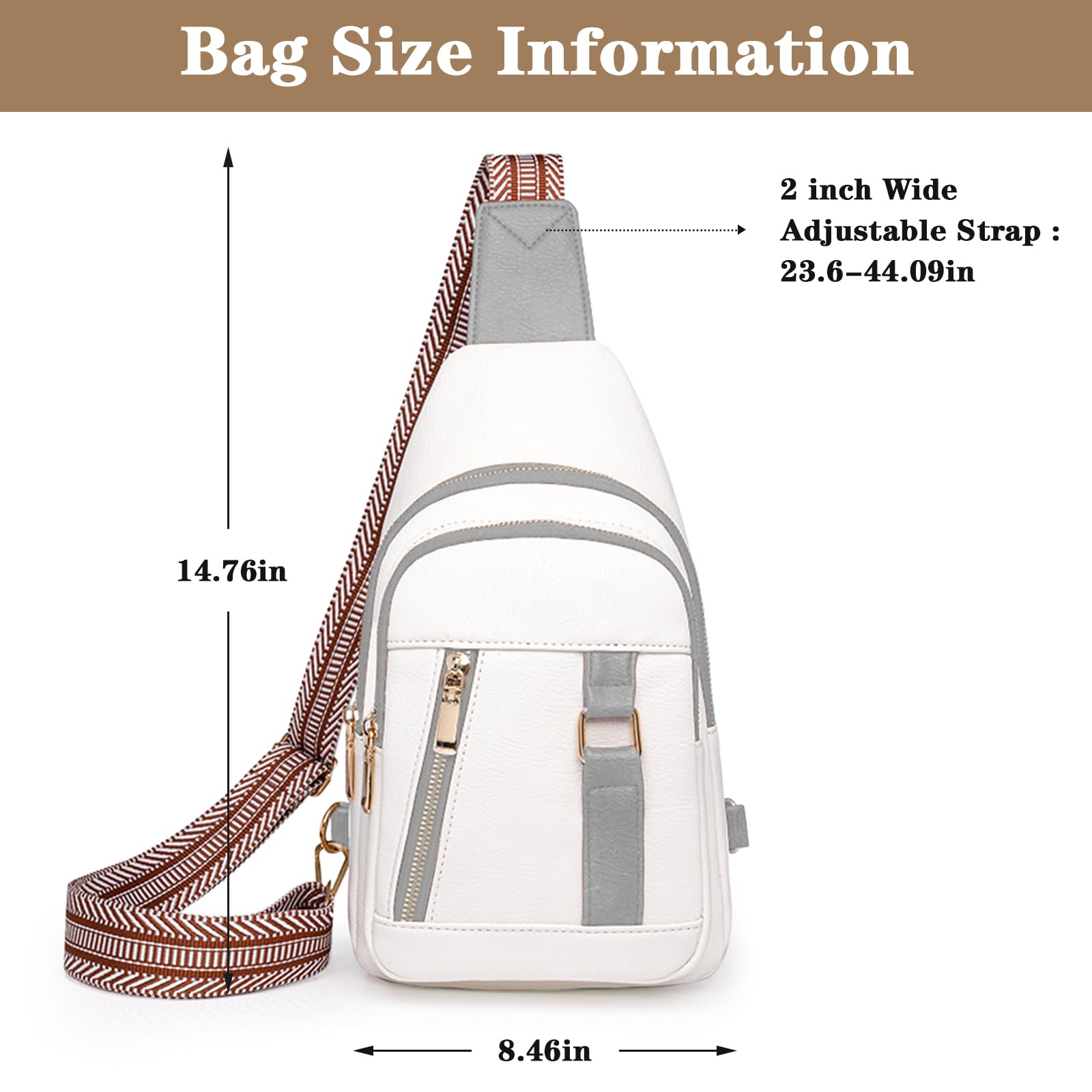 Stylish Women's Crossbody Bags - Genuine Leather Sling Bag for Travel, Work & Daily Use | Perfect Mother's Day, Birthday Gift for Mom & Wife | Compact Fanny Pack with Adjustable Strap