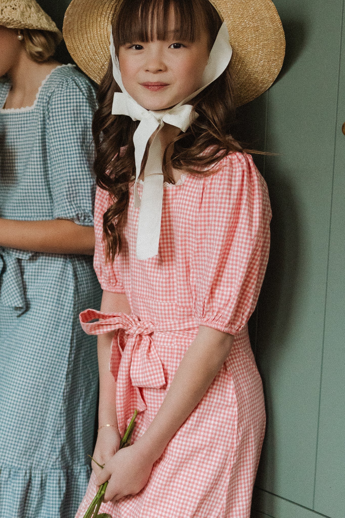 Mini Hannah Dress in Pink Gingham - Floral Summer Dress for Girls | Perfect for Birthday Parties, Beach Outings & Family Photos