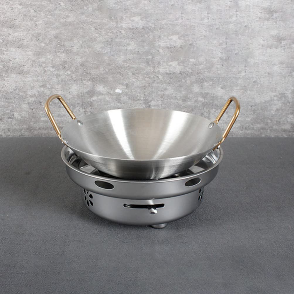 Homoyoyo Stainless Steel Amphora Cookware Set - Thickened Griddle, Hot Pot, Wok & Sauté Pan for Stir-Frying - Outdoor/Indoor Stove Compatible - Perfect for Camping, Home Cooking & Asian Cuisine