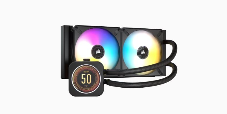 Corsair iCUE H100i ELITE LCD Display Liquid CPU Cooler - Premium RGB AIO Water Cooling System for Gaming PC, Intel & AMD Processors - Perfect for Overclocking, Streaming & High Performance Gaming Rigs