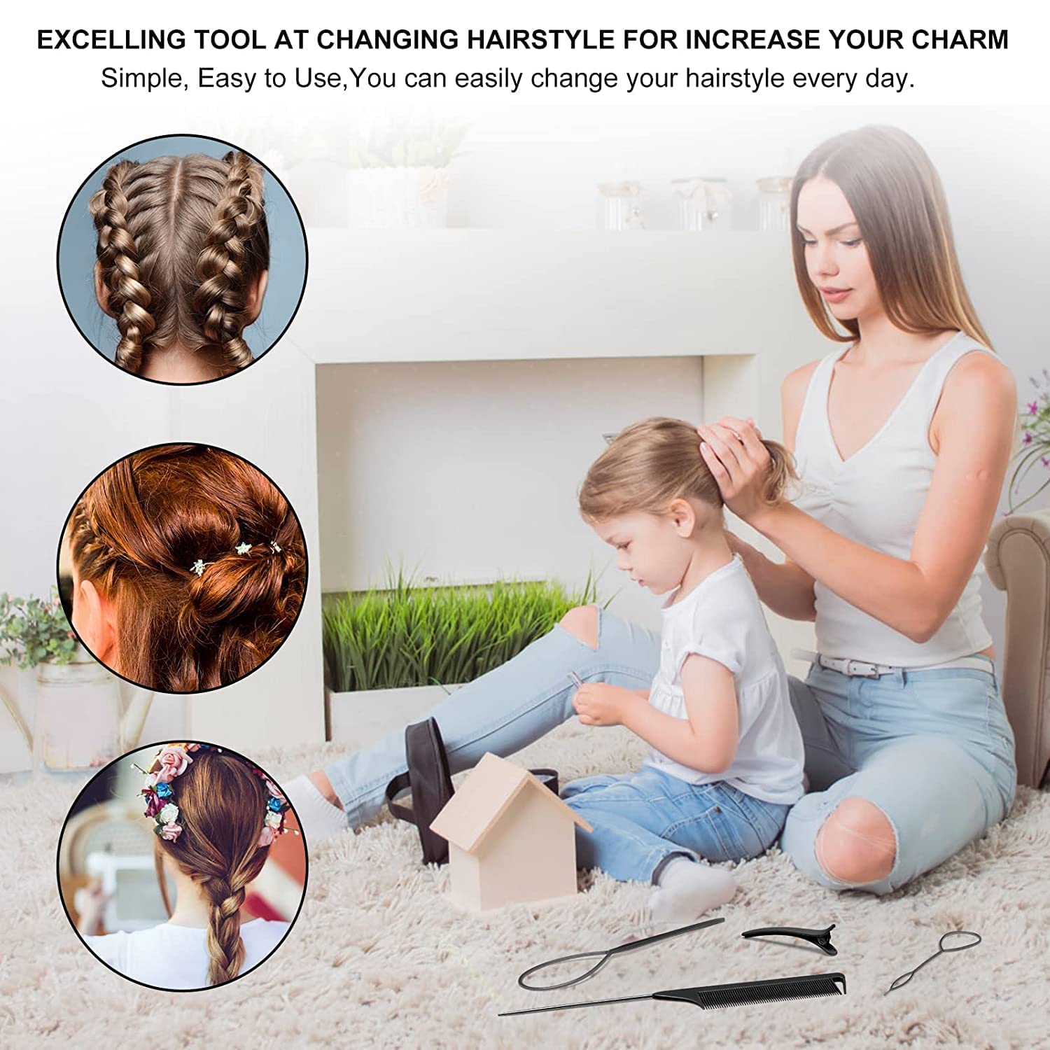 French Braid Maker Tool Set - 4 Piece Hair Braiding & Styling Kit for Women & Girls | Easy DIY Hair Accessories for Parties, Weddings & Everyday Hairstyles