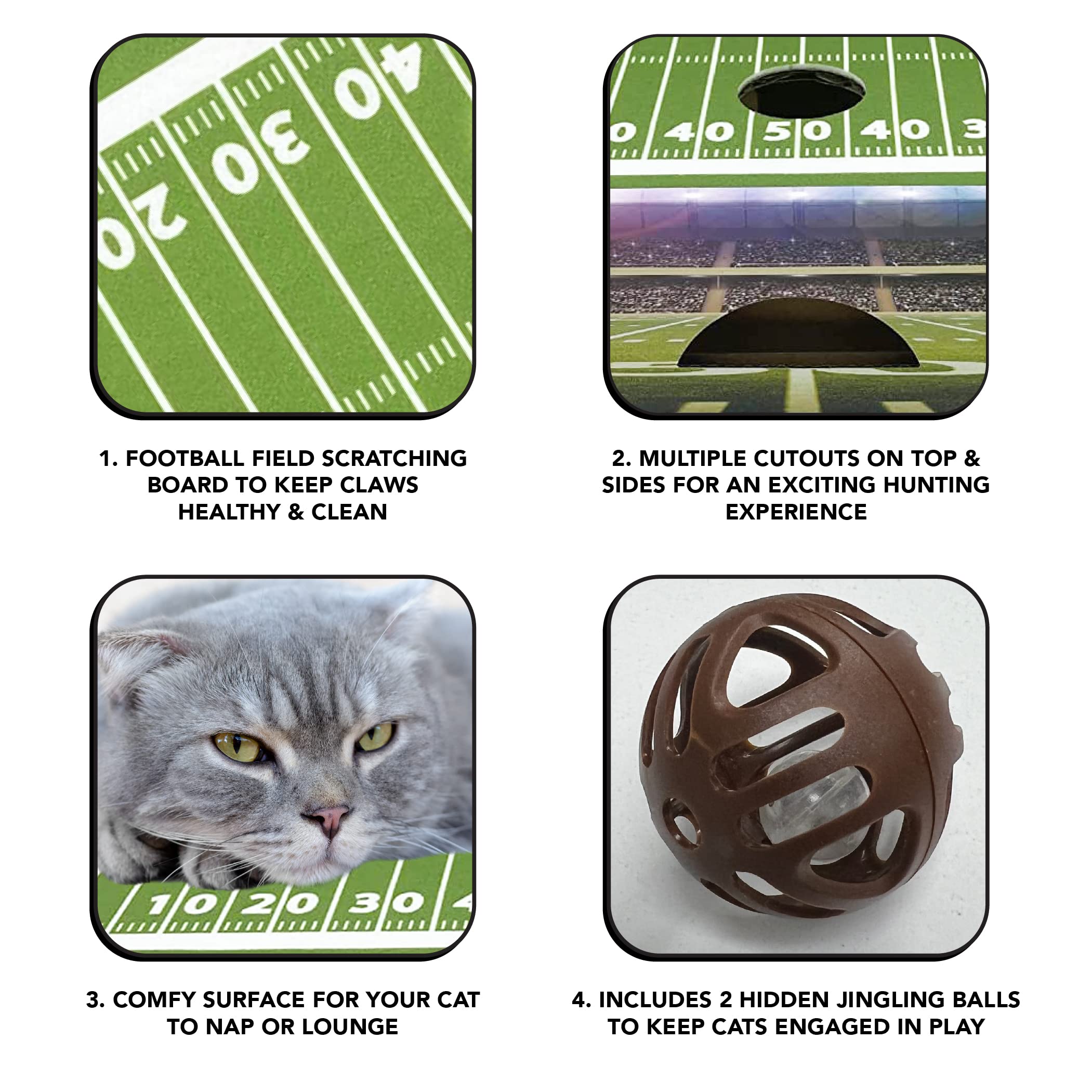 NCAA Nebraska Cornhuskers Cat Scratcher Box - Football Field Design Pet Toy with Lounge | Durable Cat Scratcher for Indoor Play | Perfect Game Day Gift for Cornhuskers Fans