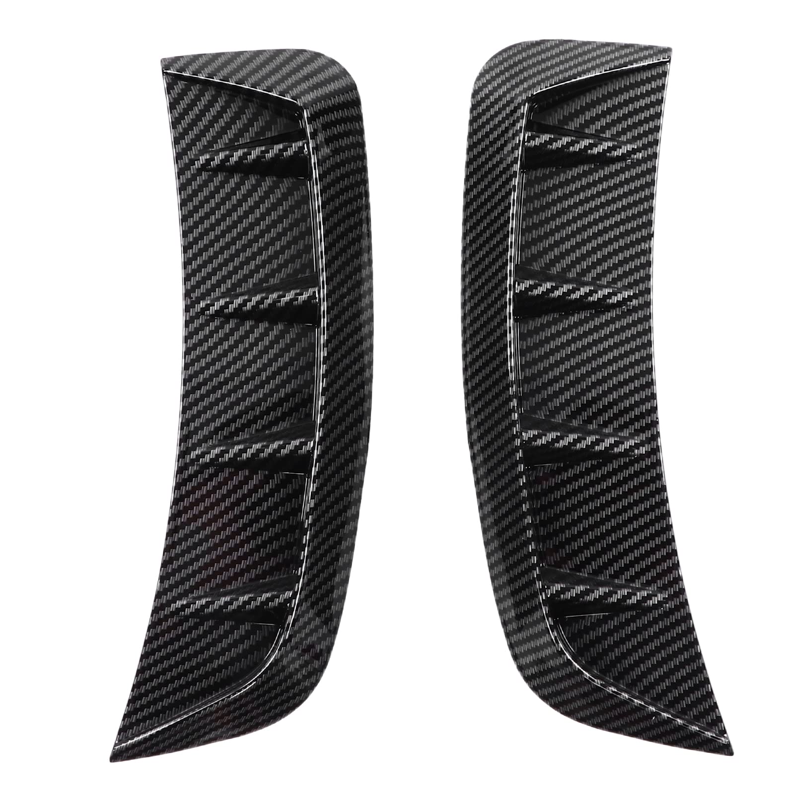 2Pcs Universal ABS Carbon Fiber Automotive Side Vent Trim Strips - 2.3x9.6in Waterproof Self-Adhesive Air Wing Decoration for Car Front Bumper & Side Marker | Enhances Vehicle Appearance & Aerodynamics