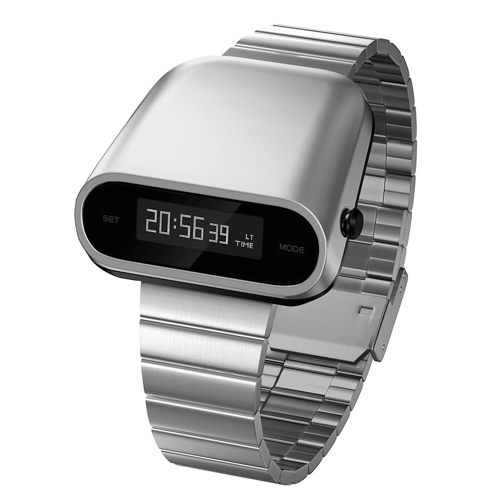 38® Stainless Steel Digital Sports Watch - Retro Racing Style Unisex Wristwatch for Men & Women | Perfect for Gym, Running, Outdoor Activities & Fashion Statement