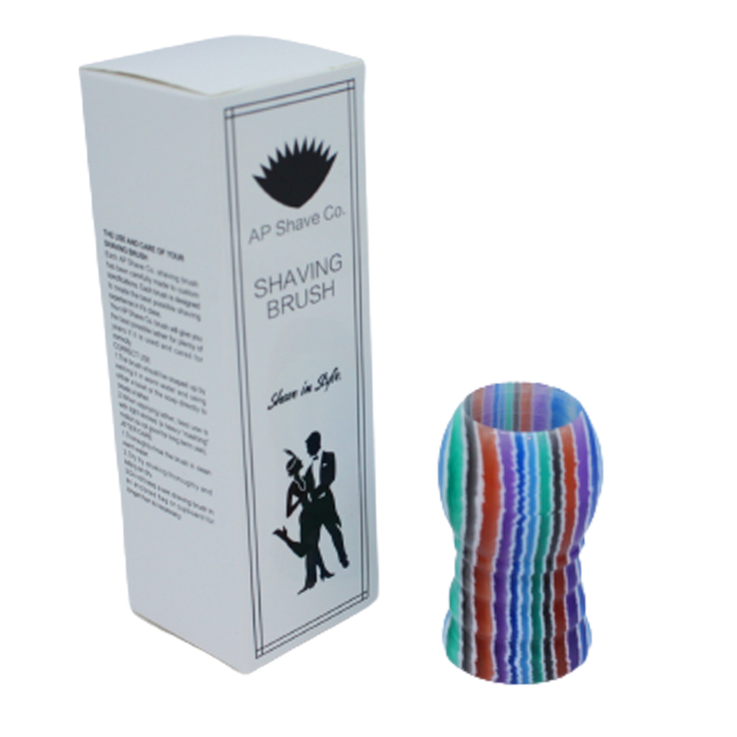 Premium Handmade Blue Stripe Shaving Brush Handle - Fits 20mm & 22mm Knots - Perfect for Wet Shaving & Grooming Gifts
