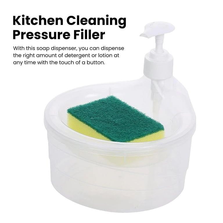 SHUTTLE ART 2-in-1 Kitchen Soap Dispenser with Sponge Holder - Multi-Color Countertop Organizer for Washing Dishes | Perfect for Kitchen Sink Accessories & Dishwashing Stations