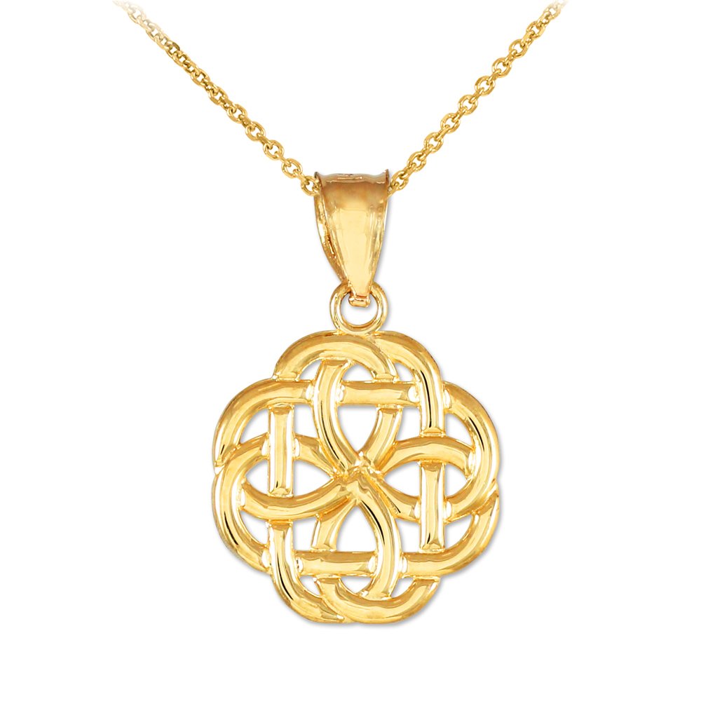 10K Gold Triquetra Celtic Trinity Knot Charm Pendant Necklace for Women - Spiritual Symbol Jewelry for Gifts, Blessings & Everyday Wear