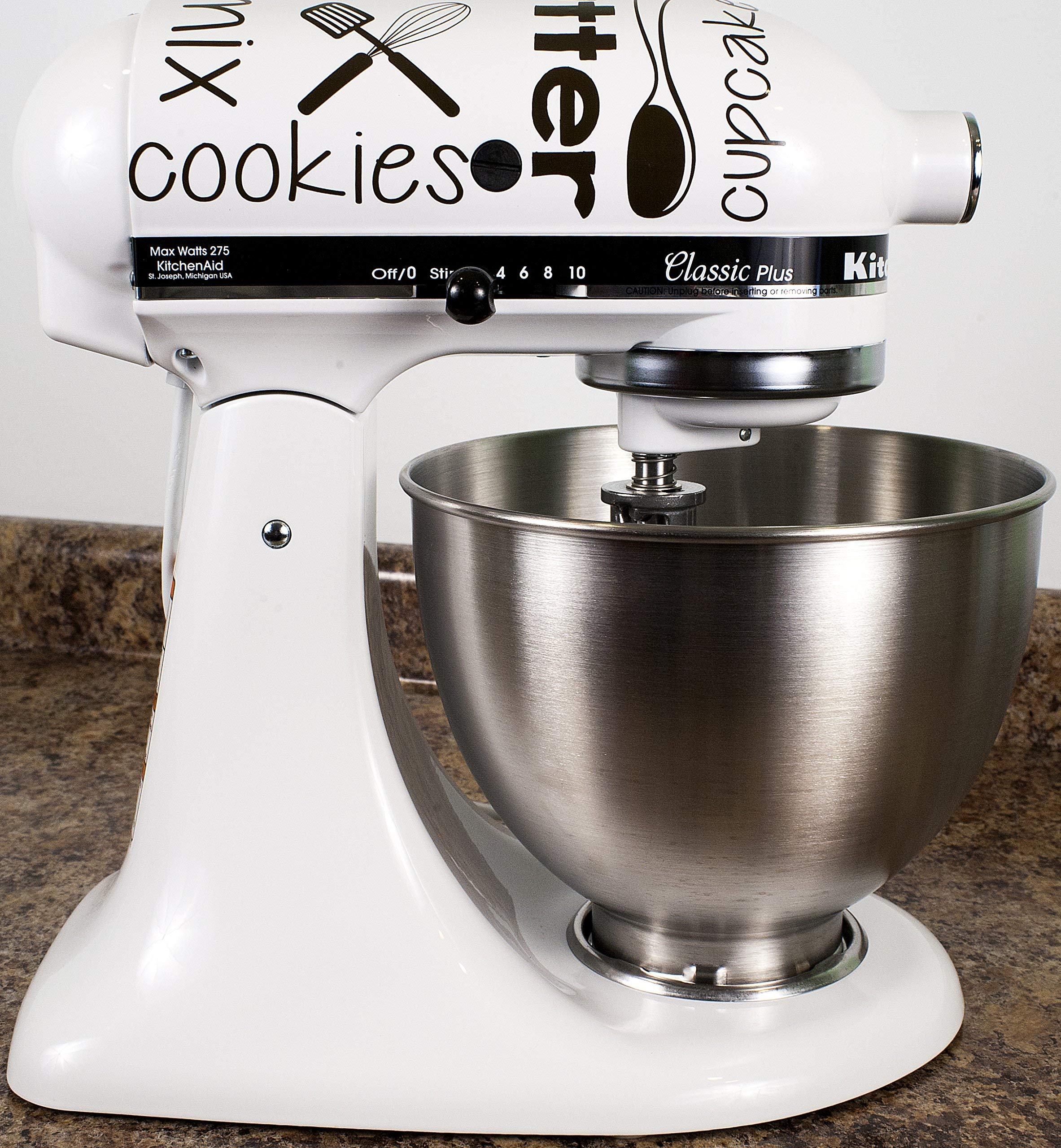 Subway Style Baking Cookies Black Decorative Decals for Kitchen Mixers - Waterproof Vinyl Stickers for Stand Mixers & Appliances - Perfect for Home Baking & Kitchen Decor