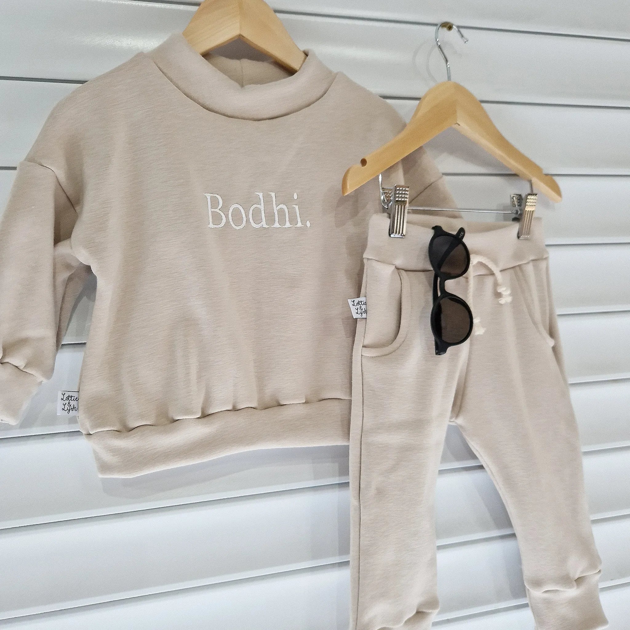 Custom Beige Lounge Set for Kids 0-10 Years | Soft & Cozy Outfit for Playtime, Nap Time & Family Relaxation
