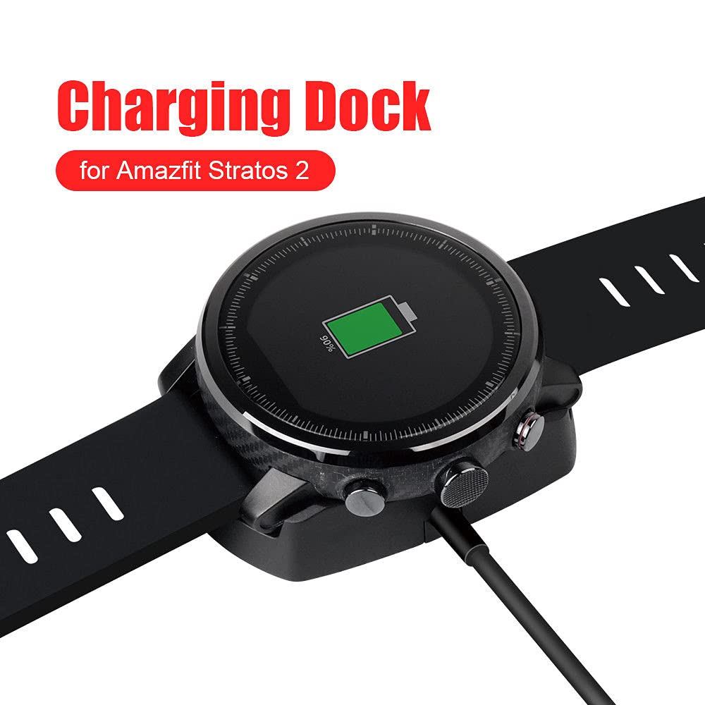 Fast Charging USB Dock Cable for Xiaomi Amazfit Stratos 2/2S Smartwatch - 1M/3FT Replacement Charging Stand - Perfect for Home, Office & Travel Use