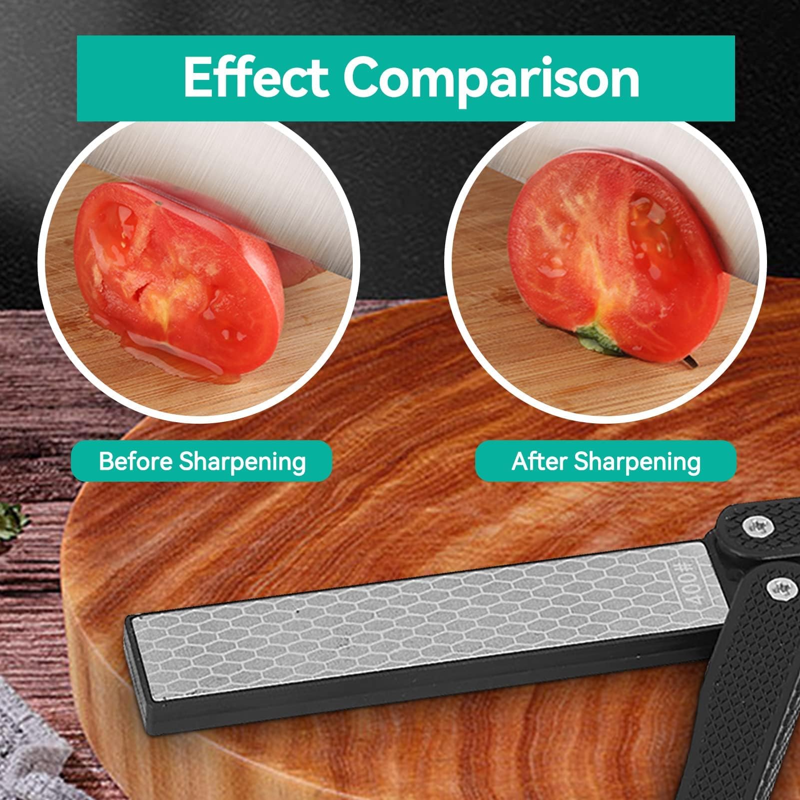 400/600 Grit Folding Diamond Knife Sharpener - Portable for Camping & Kitchen