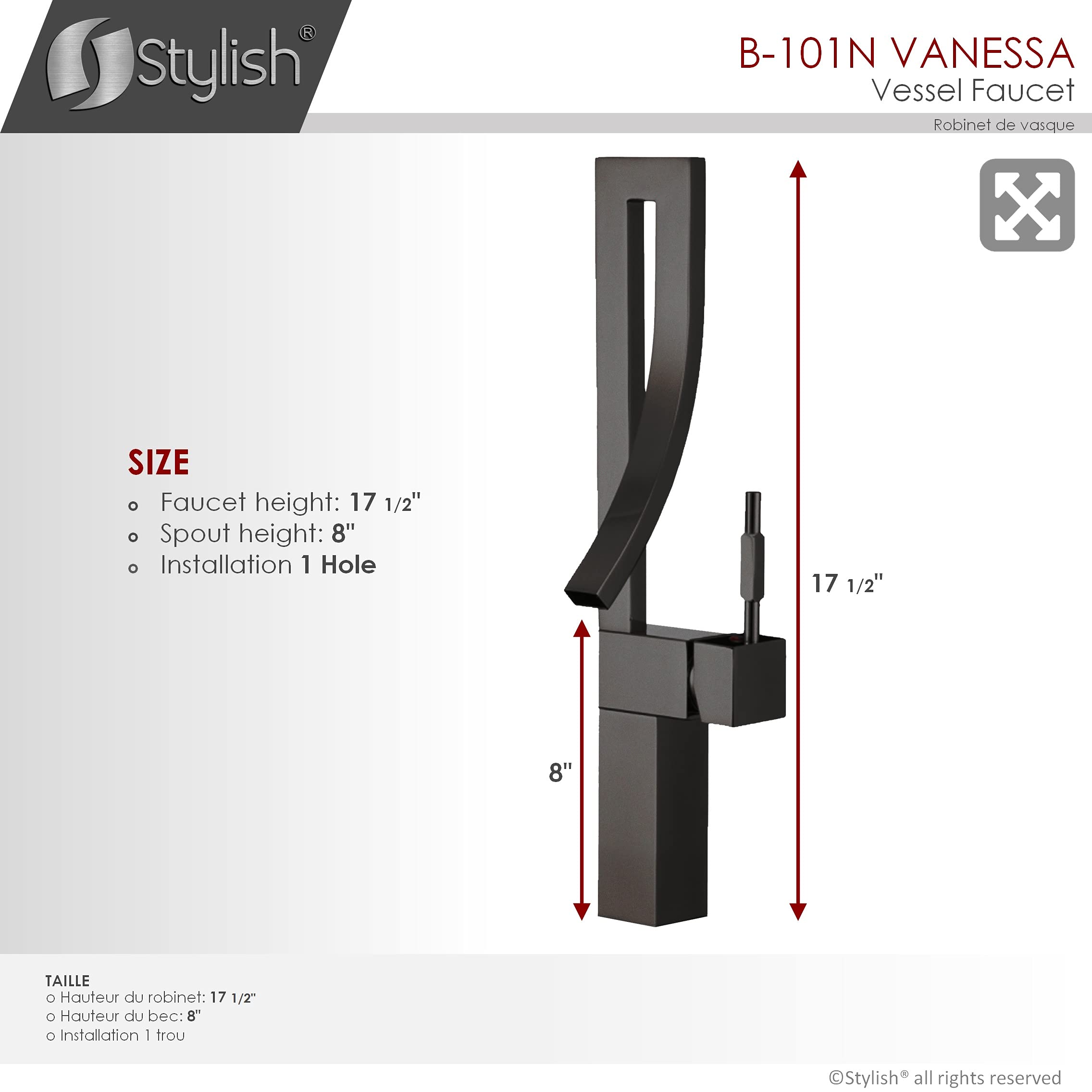 Stylish Matte Black Single Handle Bathroom Faucet - Brass Vessel Sink Mixer Tap for Single Hole Installation | Perfect for Modern Bathrooms, Powder Rooms & Vanities