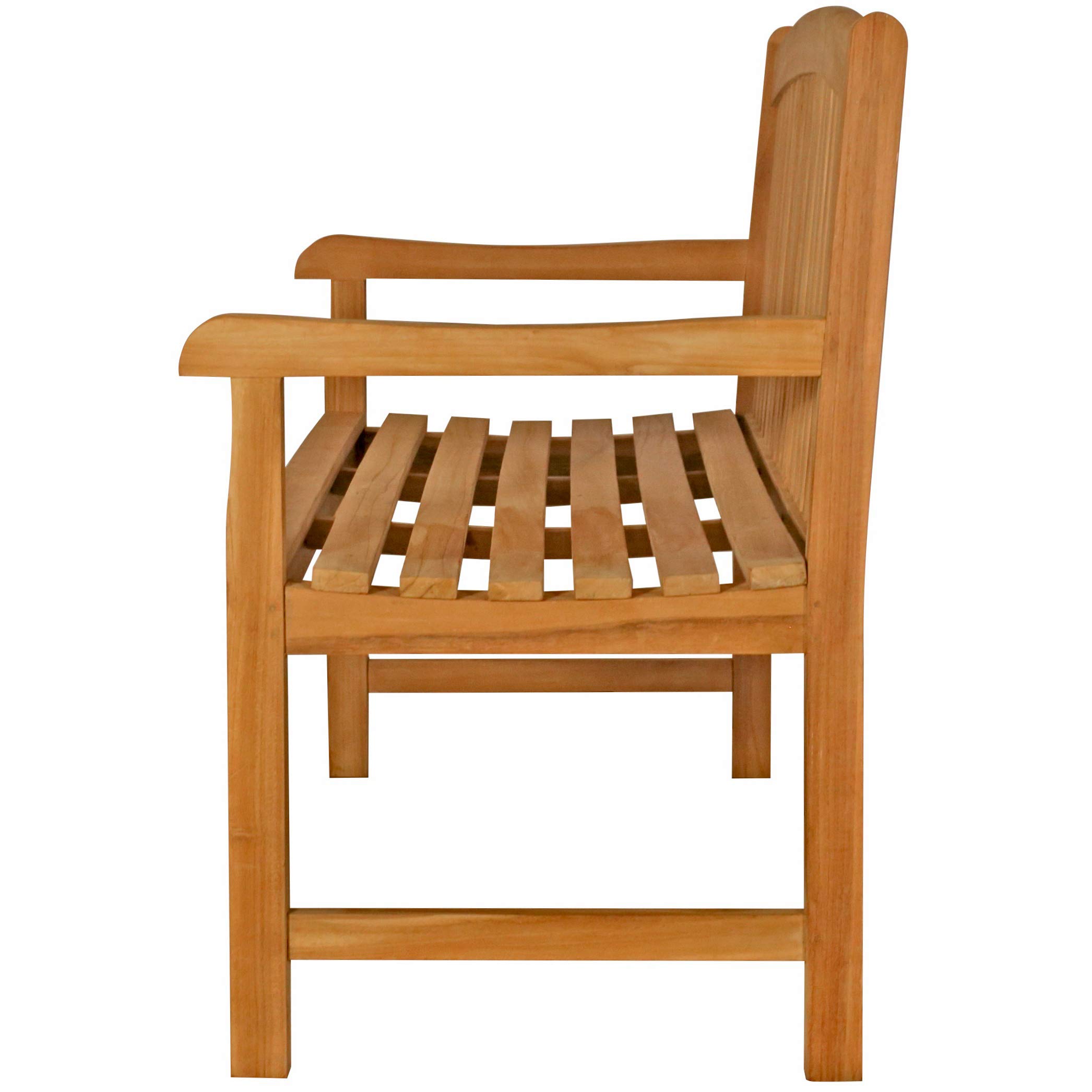 Premium 5-Foot Solid Teak Outdoor Patio Bench - Seven Seas Teak Acapulco Style - Weather-Resistant Garden Furniture for Poolside, Deck or Backyard Relaxation