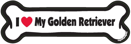 I Love My Golden Retriever Bone Magnet - Fun Dog Lover Gift for Golden Retriever Owners - Perfect for Fridge, Lockers & Car Decoration