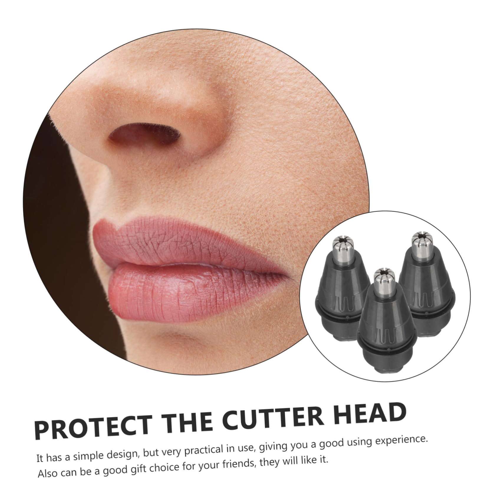 MERRYHAPY 3-Piece Nose Hair Trimmer Replacement Heads with Cleaning Brush - Durable Trimmer Accessories for Men's Grooming | Perfect for Home, Travel & Professional Use