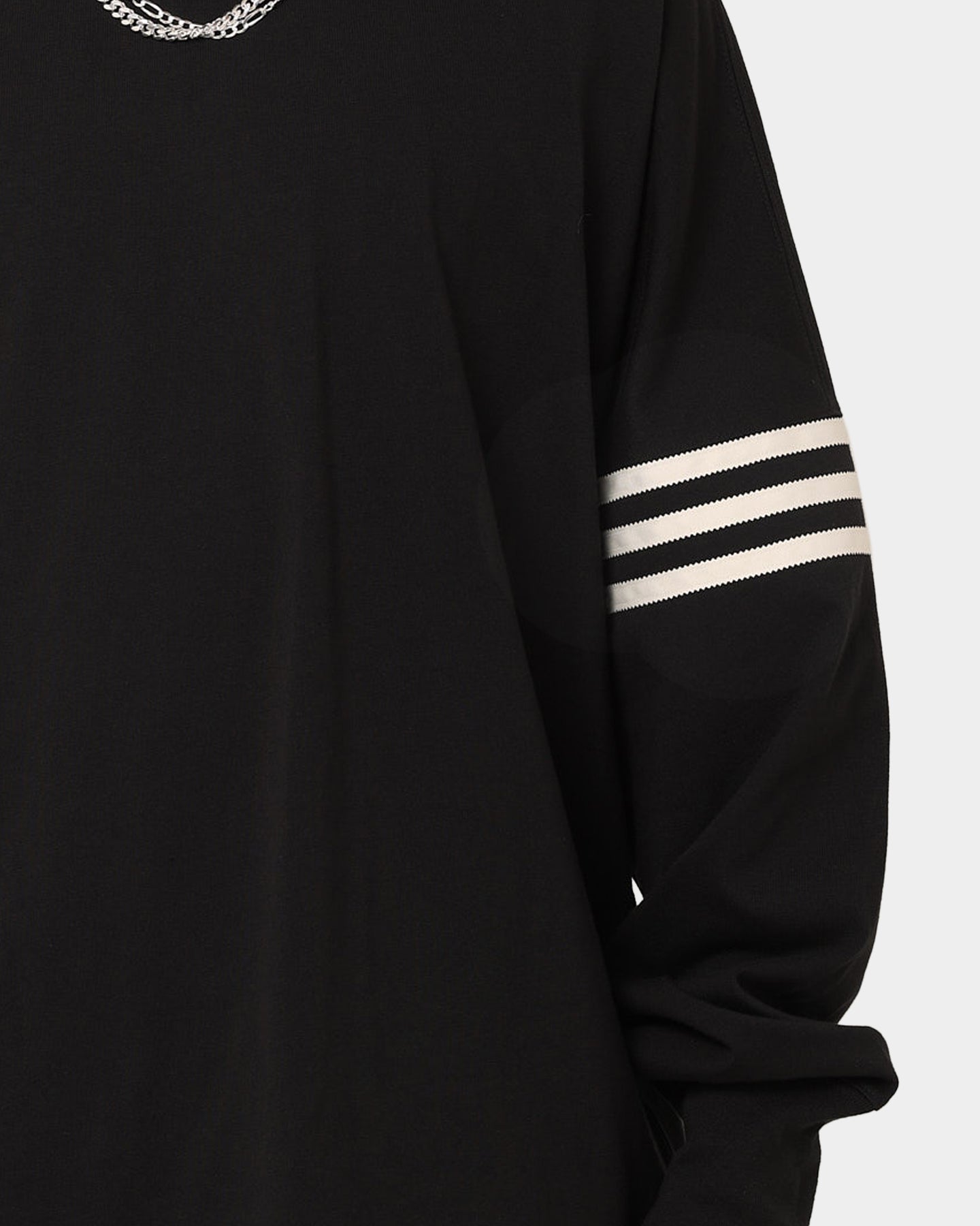 Adidas NeuClassics Long Sleeve T-Shirt for Men - Black & White Cotton Crewneck Casual Shirt | Gym, Workout & Everyday Wear