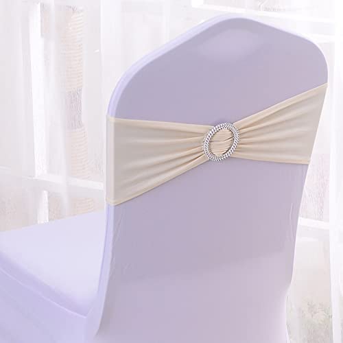 100 PCS Stretch Polyester Chair Sashes with Buckle Sliders - Universal Wedding Reception Chair Covers for Banquets, Parties & Hotel Events - Elegant Table Decorations for Bridal Showers, Anniversary Celebrations & Formal Dinners