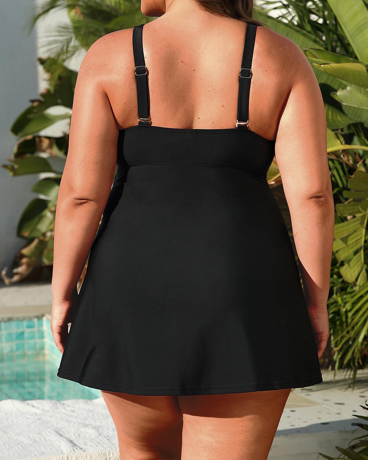 Plus Size Two Piece Swimsuits for Women - Flowy Tankini Swim Dress with Shorts | Trendy Bathing Suits for Beach, Pool & Vacation