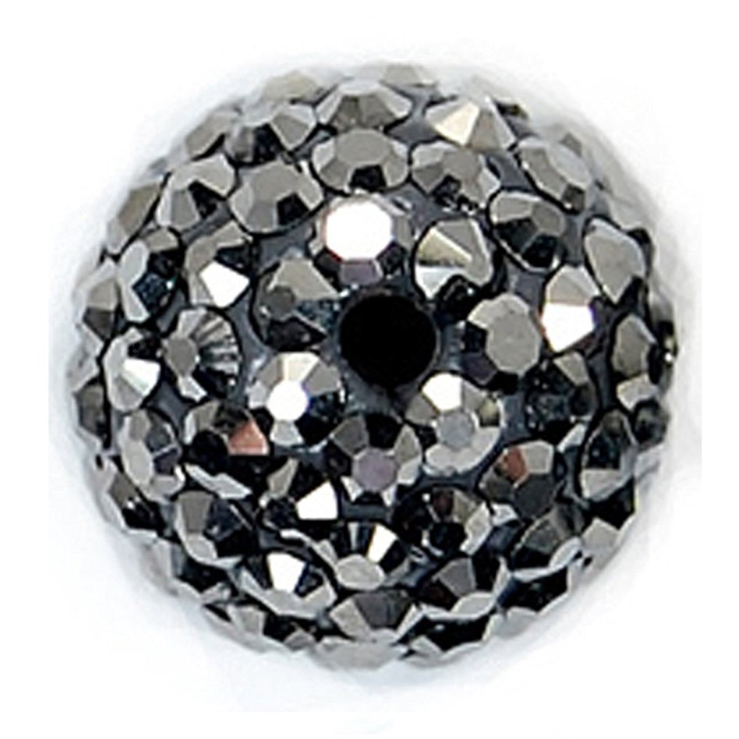 RUBYCA 12mm Pave Czech Crystal Disco Ball Clay Beads for Shamballa Bracelet Making (100pcs, Hematite Grey) - DIY Jewelry Crafting, Boho Accessories, Gift Making Supplies
