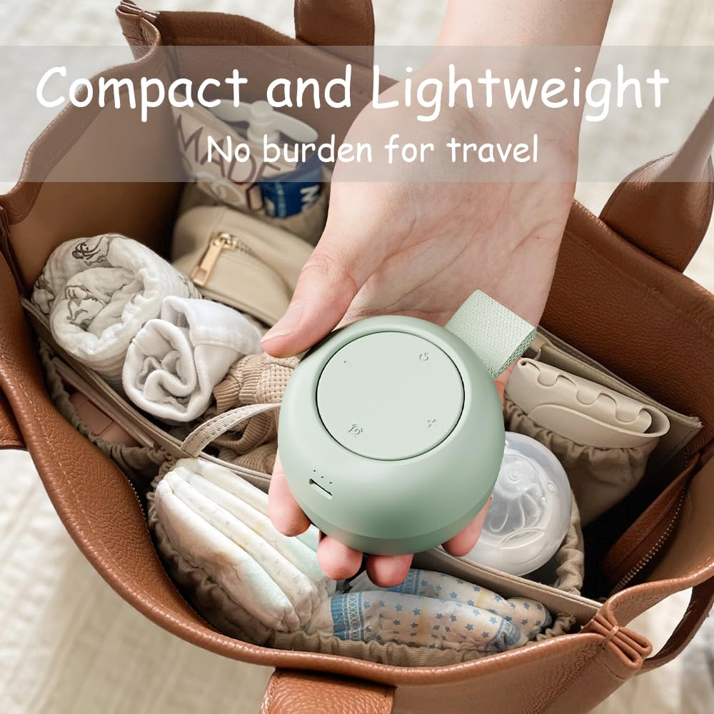Portable White Noise Machine for Baby - 16 Soothing Sounds with Timer & Memory Function | Sleep Soother for Stroller, Car Seat & Travel | Perfect Baby Registry Gift (Mint Green) | Ideal for Nursery, Bedtime & On-the-Go Parenting