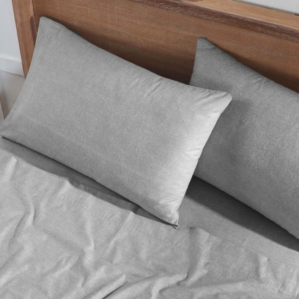 Premium Melange Flannel Cotton Two-Toned Brushed Pillowcases Set of 2 - Soft & Cozy for Winter Nights - Perfect for Bedroom, Guest Room & Home Decor