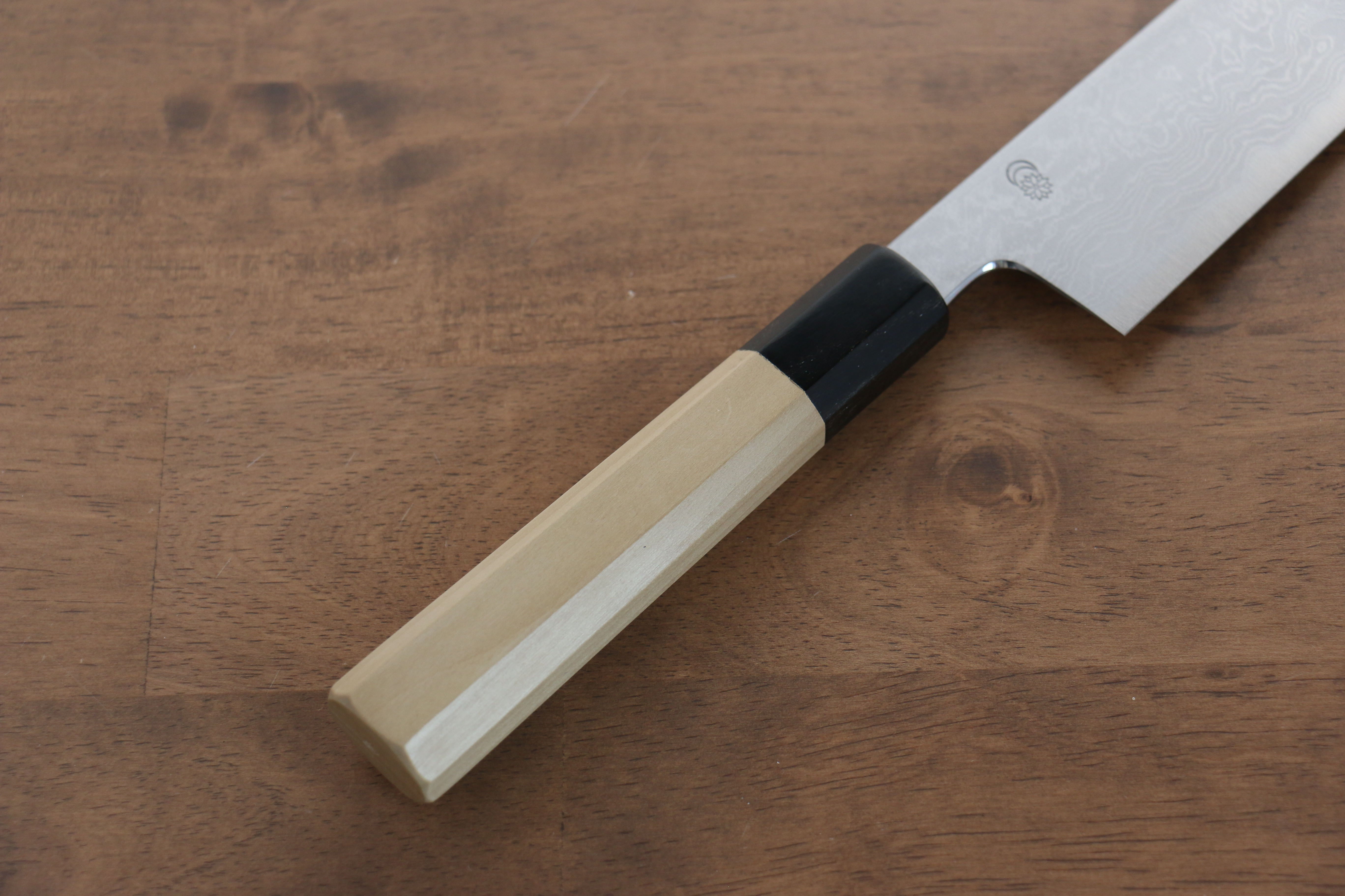 Premium Kikuzuki Blue Steel No.1 Damascus Kiritsuke Gyuto Knife 240mm - Japanese Chef Knife with Magnolia Wood Handle - Perfect for Sushi, Sashimi & Precision Cutting