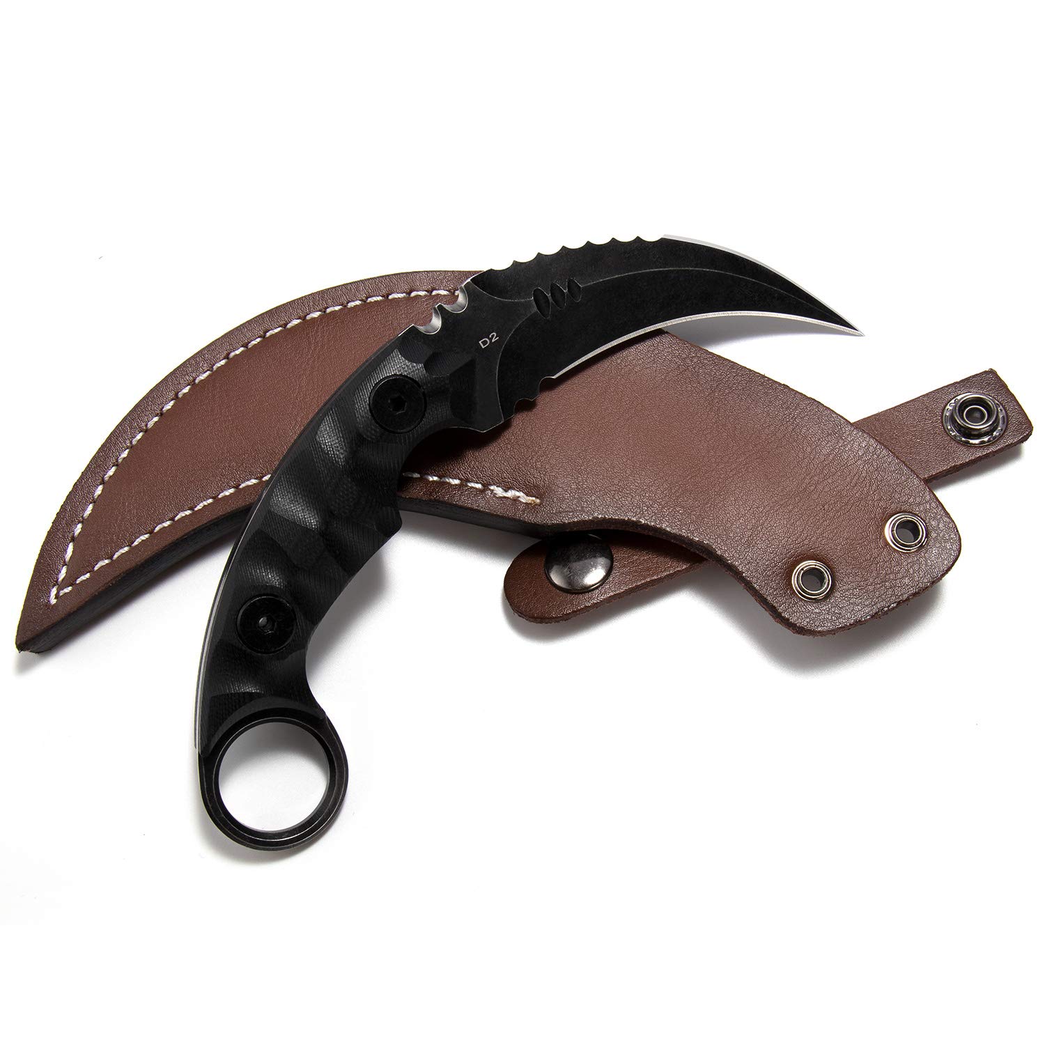 Tactical Karambit Knife - Double Edged Sharp Fixed Blade with G10 Handle & Sheath | Outdoor Survival Tool for Camping, EDC, and Self Defense | Perfect for Bushcraft, Hunting, and Emergency Situations