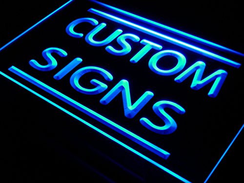 Custom LED Neon Signs - Personalized Logo or Picture Design - 16x12 Inches Blue Night Light for Bar, Home, Office Decor - Edge Lit Signs for Unique Wall Art & Business Branding