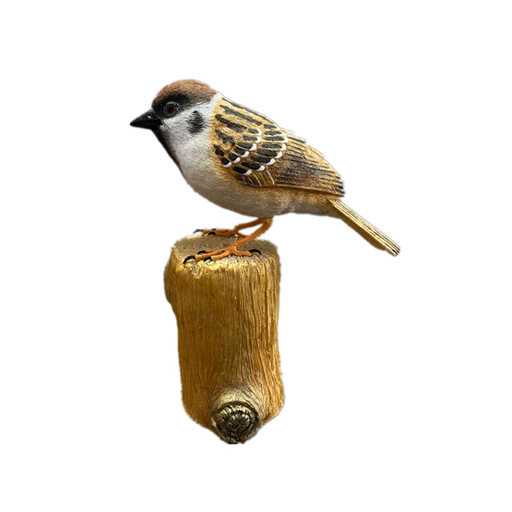 Realistic Sparrow Bird Model Sculpture - Handcrafted Resin Decorative Figurine for Home, Office, or Window Display - Perfect Collectible Gift for Bird Lovers & Nature Enthusiasts - Ideal for Home Decor, Shelf Display, or Garden Accent