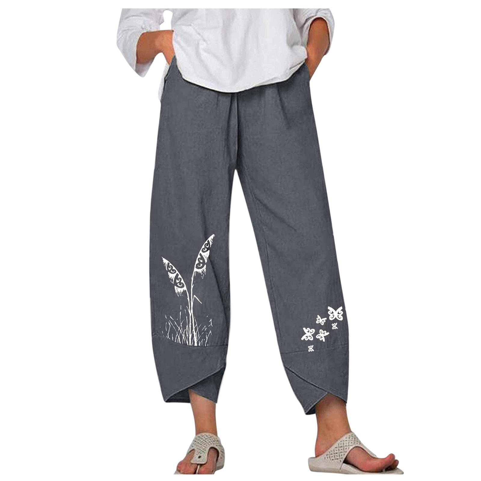Stylish Women's Boho Baggy Pants with Printing Pocket - Wide Leg Sweatpants for Casual Wear | Perfect for Yoga, Lounge & Street Fashion