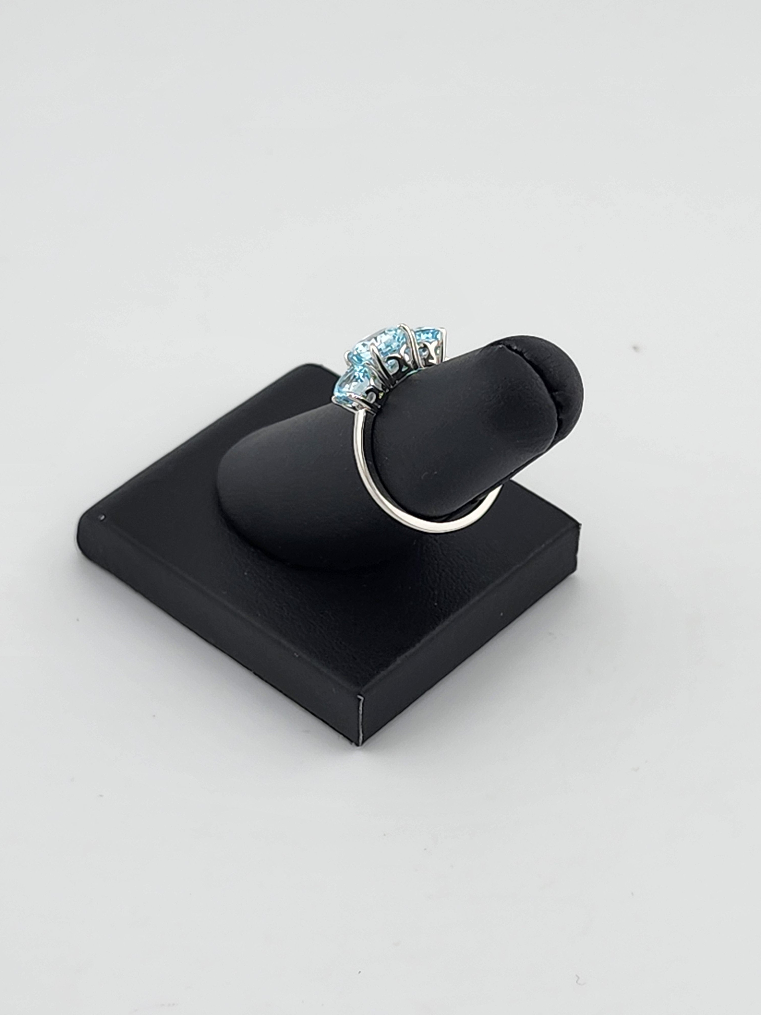 925 Sterling Silver Triple Blue Gemstone Ring – Elegant Classic Style for Women | Perfect for Weddings, Parties & Everyday Wear