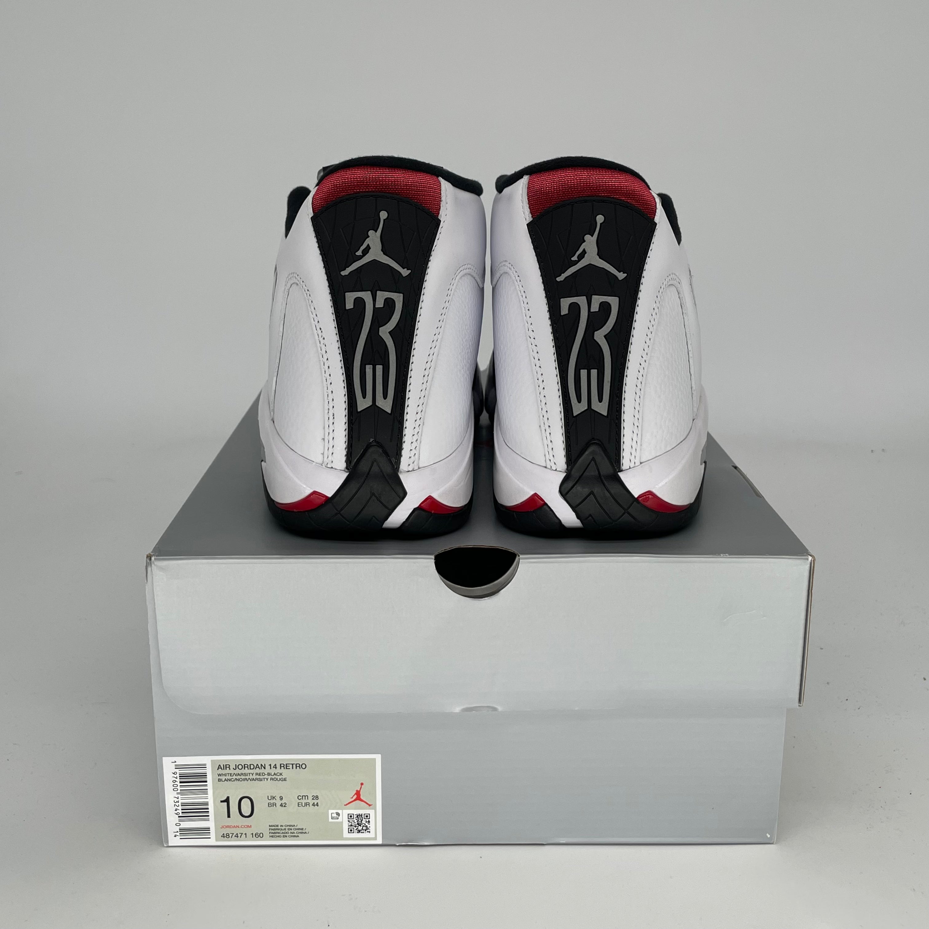 Original Air Jordan 14 Retro 'Black Toe' Basketball Shoes - Men's Size 10 / Women's Size 11.5 (Style Code 487471-160) - Perfect for Streetwear, Sneaker Collecting & Basketball Games