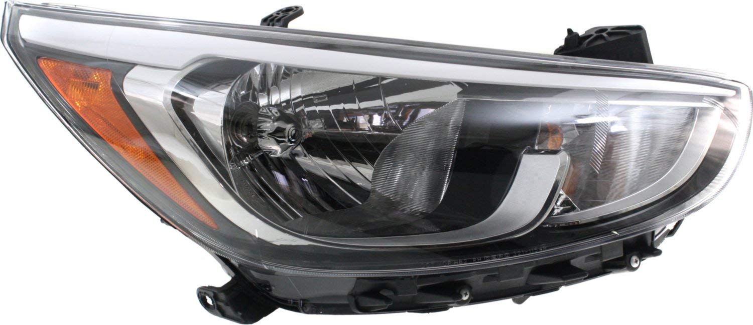 Evan Fischer Halogen Headlight Assembly for Hyundai Accent 2015-2017 - Driver & Passenger Side with Bulbs (CAPA Certified) - Replacement for OEM #921021R710, 921011R710 - Perfect for Hatchback & Sedan Models - Upgrade Your Night Driving Safety